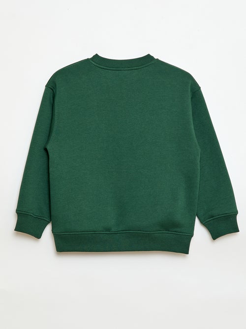 Felpa in felpa garzata con stampa in velluto - Kiabi