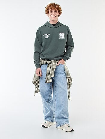 Felpa in felpa garzata con stampa