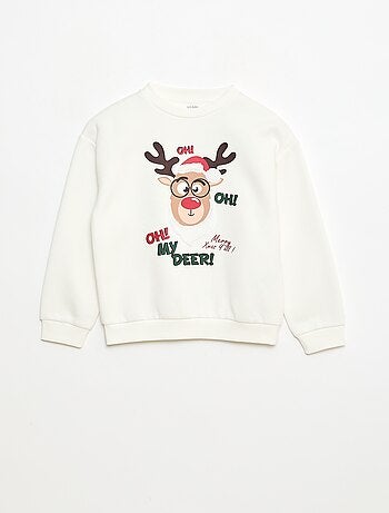 Felpa in mollettone stampata Natale