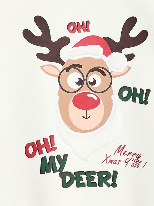 Felpa in felpa garzata con stampa natalizia - Kiabi