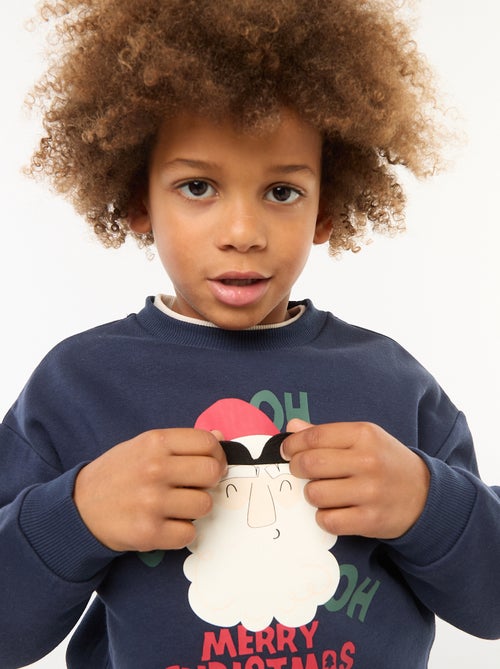 Felpa in felpa garzata con stampa natalizia - Kiabi