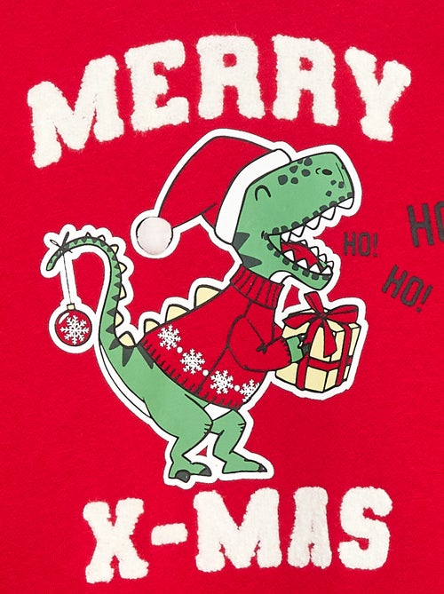 Felpa in felpa garzata con stampa natalizia - Kiabi