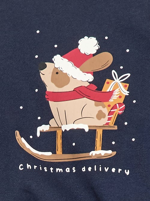 Felpa in felpa garzata con stampa sul davanti - Kiabi