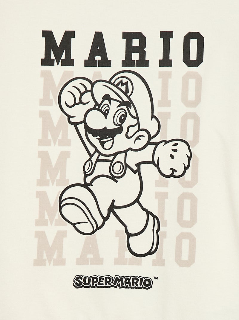 Felpa in felpa garzata con stampa 'Super Mario' Bianco - Kiabi