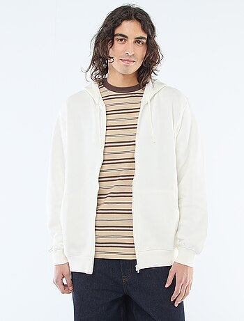 Felpa in felpa garzata con zip e cappuccio