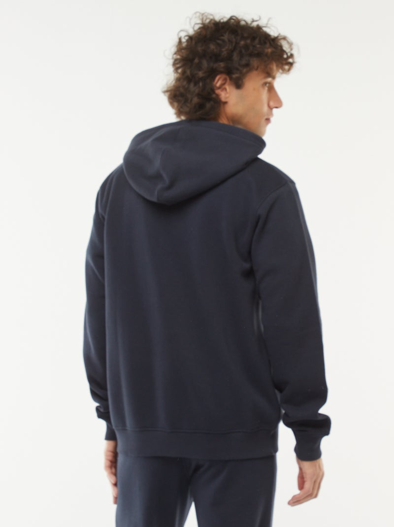 Felpa in felpa garzata con zip e cappuccio Blu - Kiabi