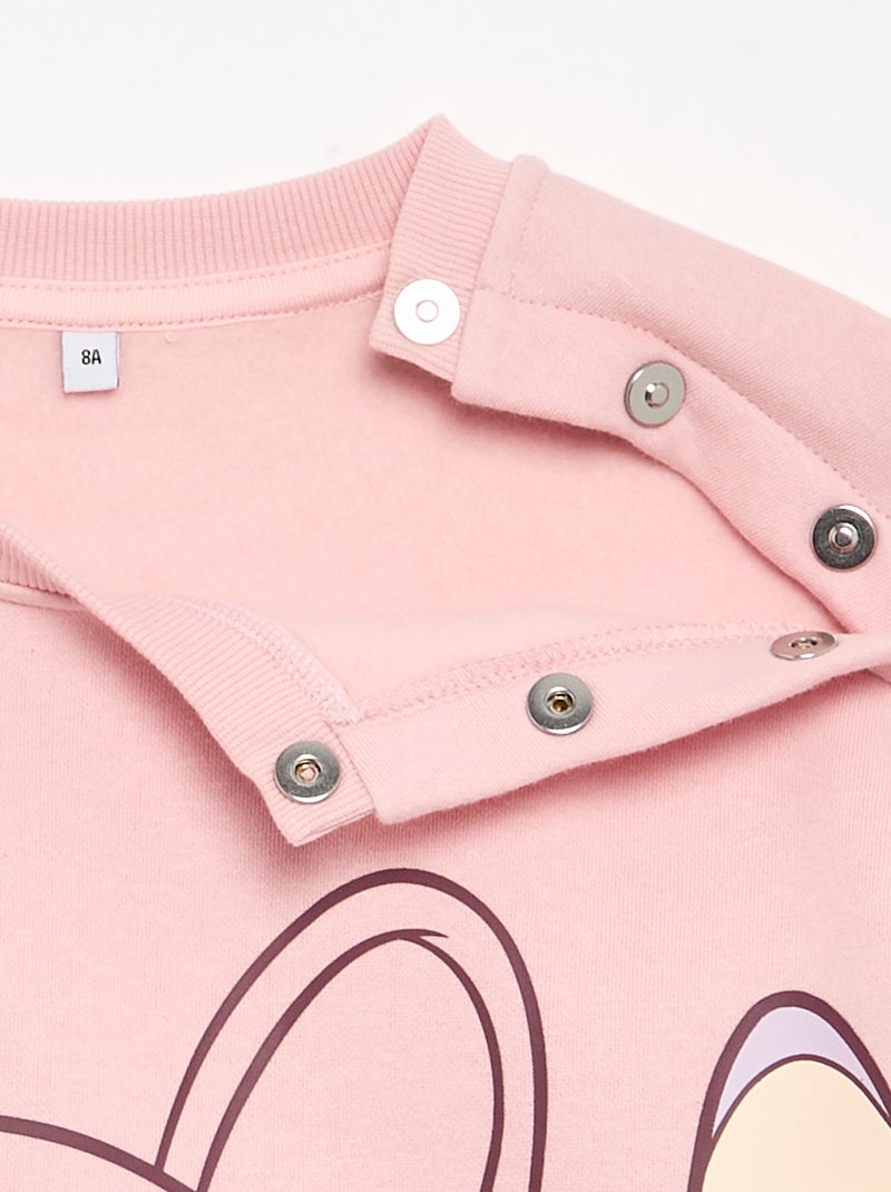 Felpa in felpa garzata 'Stitch' - collezione facile da indossare Rosa - Kiabi