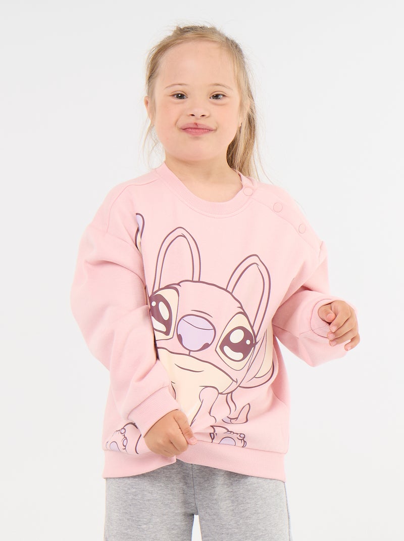 Felpa in felpa garzata 'Stitch' - collezione facile da indossare Rosa - Kiabi