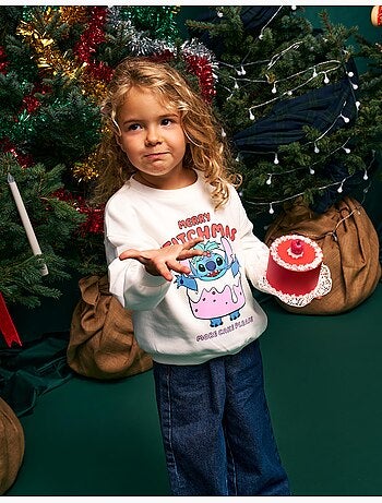 Felpa in felpa garzata « stitch » © disney, mo fashion