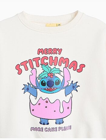 Felpa in felpa garzata « stitch » © disney, mo fashion