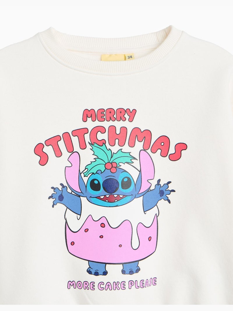 Felpa in felpa garzata « stitch » © disney, mo fashion Bianco - Kiabi