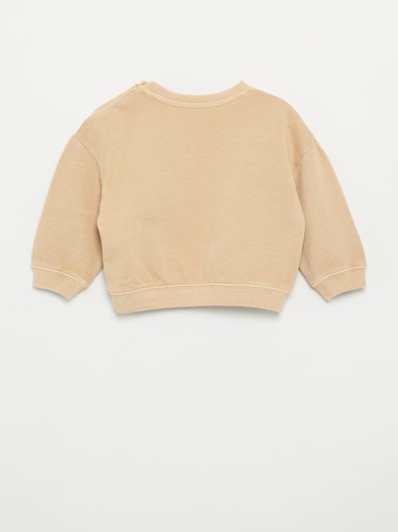 Felpa in French Terry Beige - Kiabi