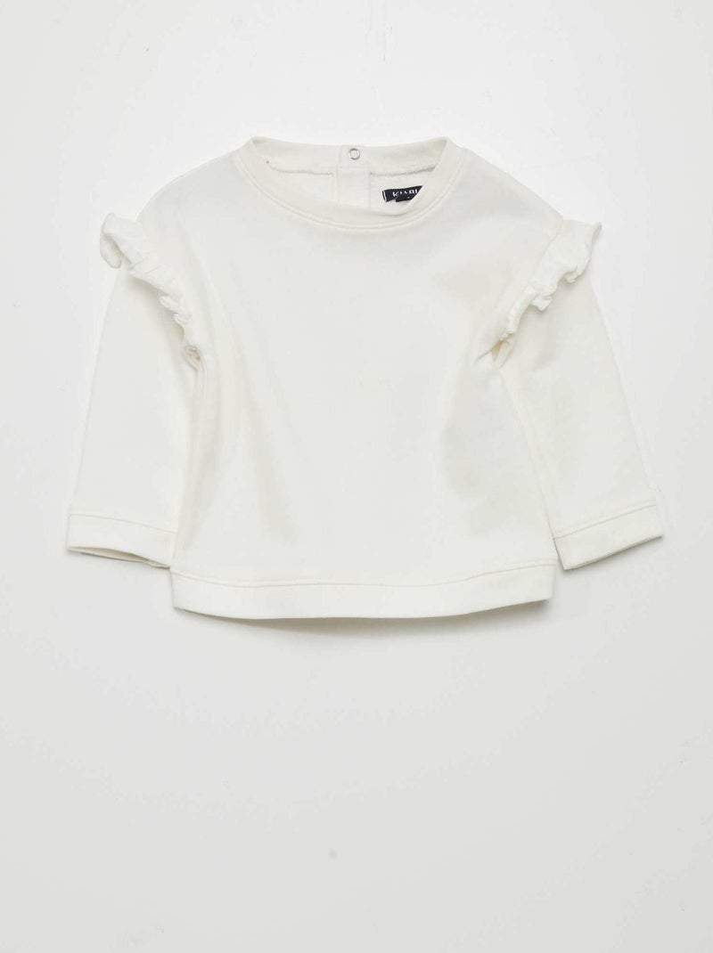 Felpa in french terry BIANCO - Kiabi