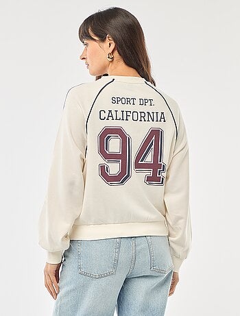 Felpa in french terry con bande a contrasto