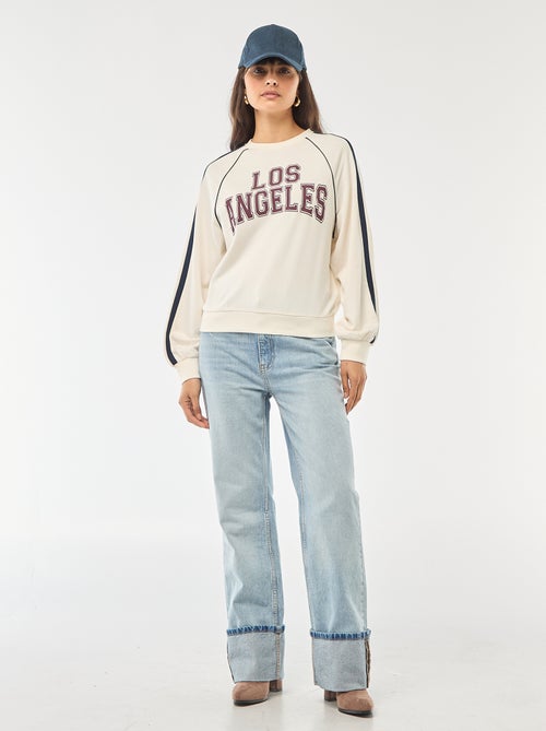 Felpa in french terry con bande a contrasto - Kiabi Felpa in french terry con bande a contrasto - Kiabi