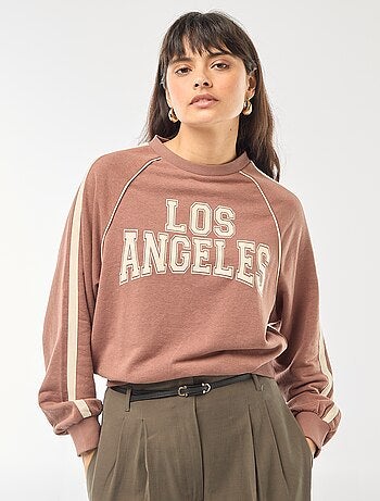 Felpa in french terry con bande a contrasto