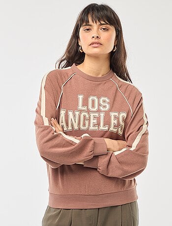 Felpa in french terry con bande a contrasto