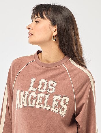 Felpa in french terry con bande a contrasto