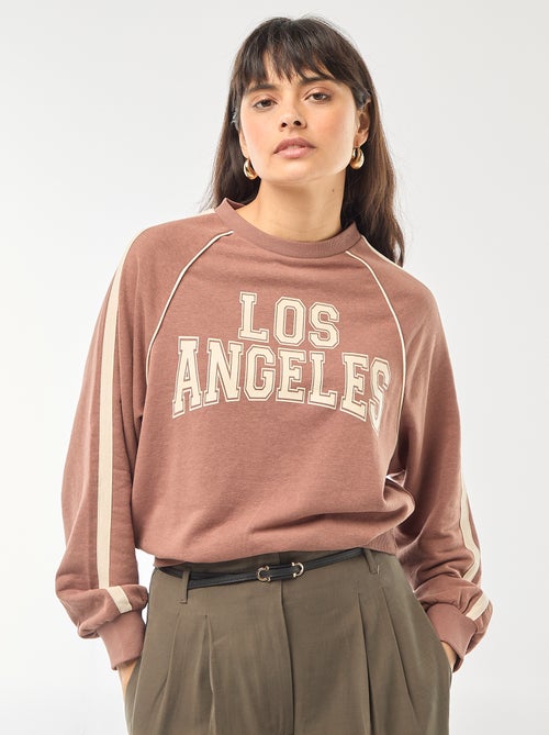 Felpa in french terry con bande a contrasto - Kiabi