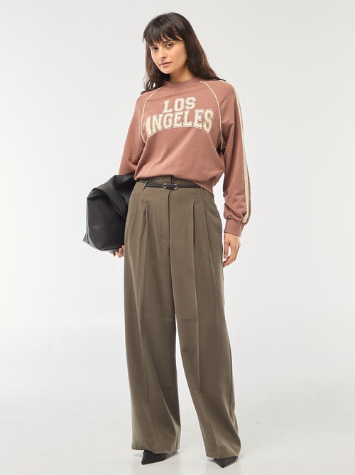 Felpa in french terry con bande a contrasto - Kiabi