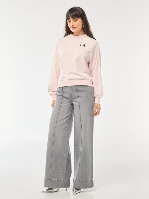 Felpa in french terry con bande a contrasto - Kiabi