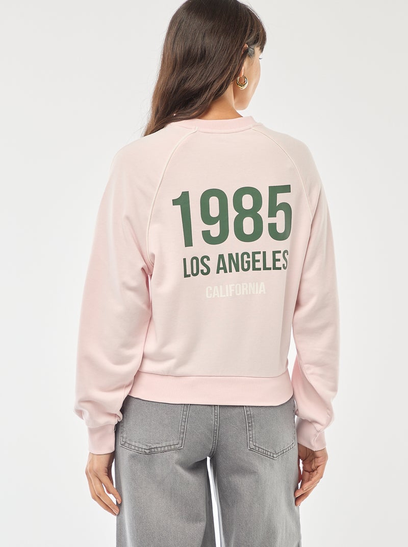 Felpa in french terry con bande a contrasto Rosa - Kiabi