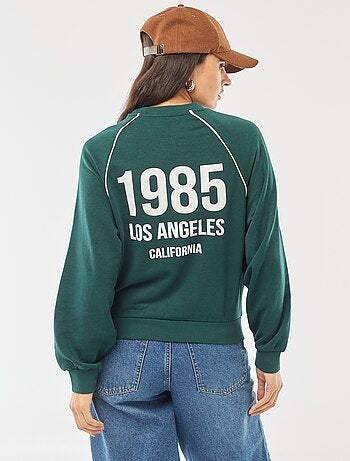 Felpa in french terry con bande a contrasto