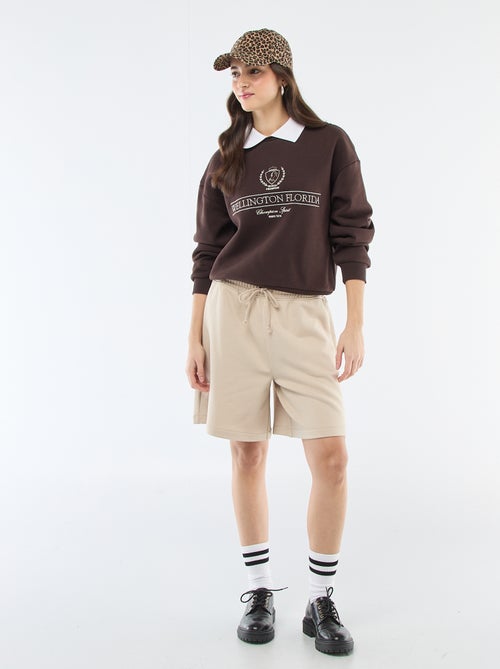 Felpa in french terry con colletto polo - Kiabi