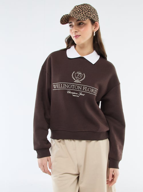 Felpa in french terry con colletto polo - Kiabi