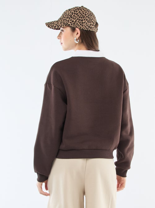 Felpa in french terry con colletto polo - Kiabi