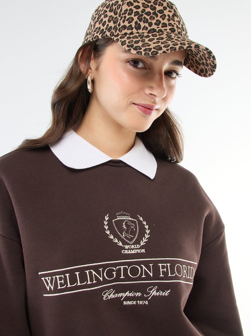 Felpa in french terry con colletto polo - Kiabi