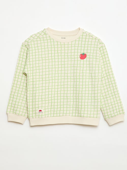 Felpa in French Terry con motivo - Kiabi