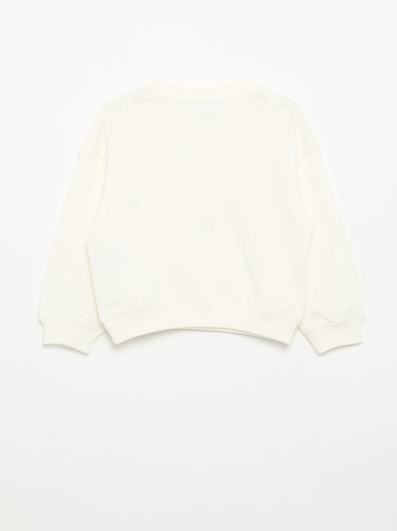 Felpa in French Terry con ricami Bianco - Kiabi