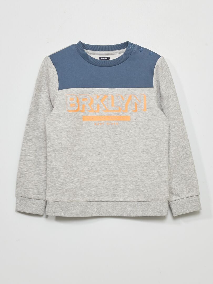 Felpa in french terry con stampa GRIGIO - Kiabi