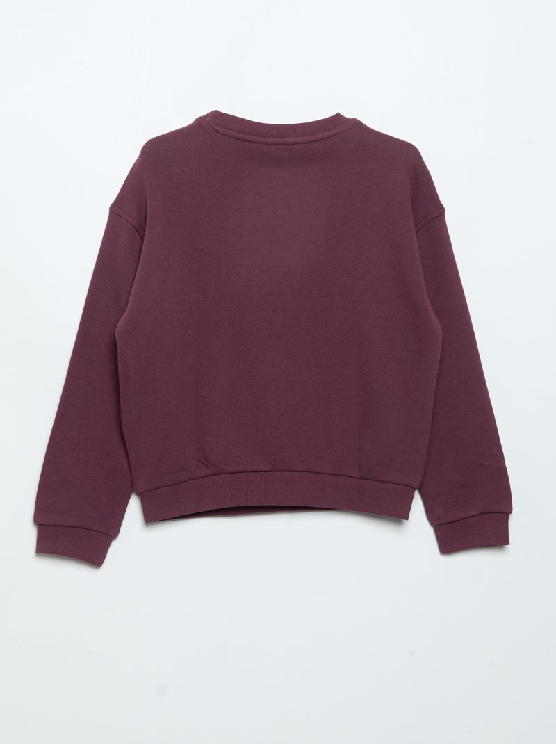 Felpa in leggero mollettone stampata fronte/retro Rosa - Kiabi
