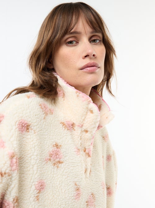 Felpa in maglia bouclé stampata - Kiabi