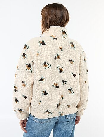 Felpa in maglia bouclé stampata