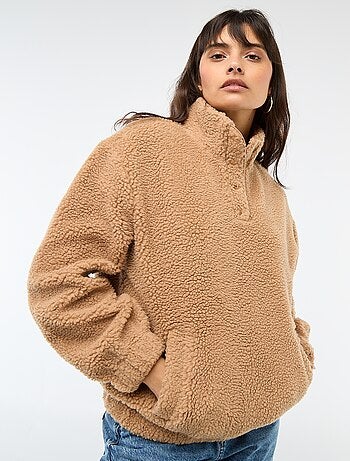 Felpa in maglia bouclé stampata