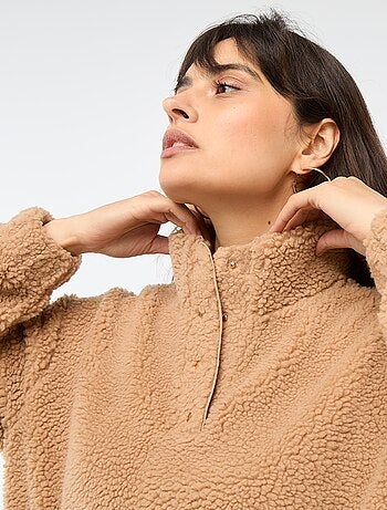 Felpa in maglia bouclé stampata