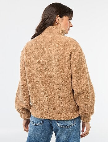 Felpa in maglia bouclé stampata