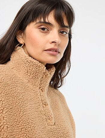 Felpa in maglia bouclé stampata