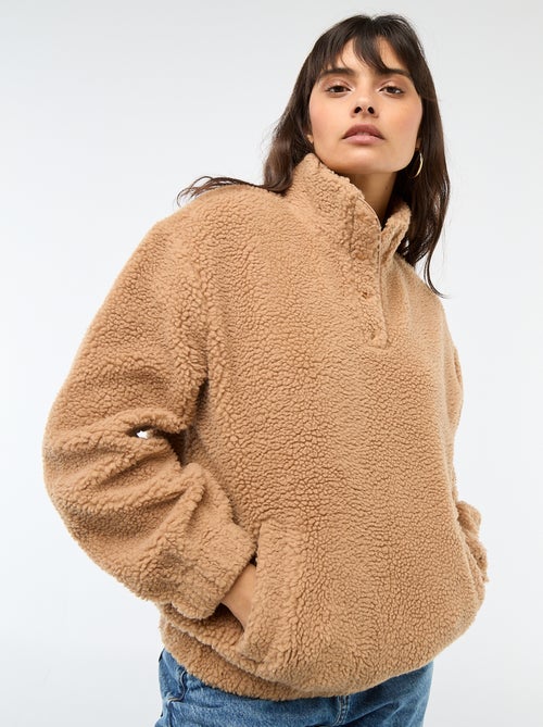 Felpa in maglia bouclé stampata - Kiabi