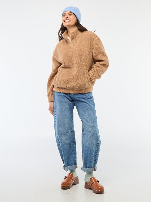 Felpa in maglia bouclé stampata - Kiabi