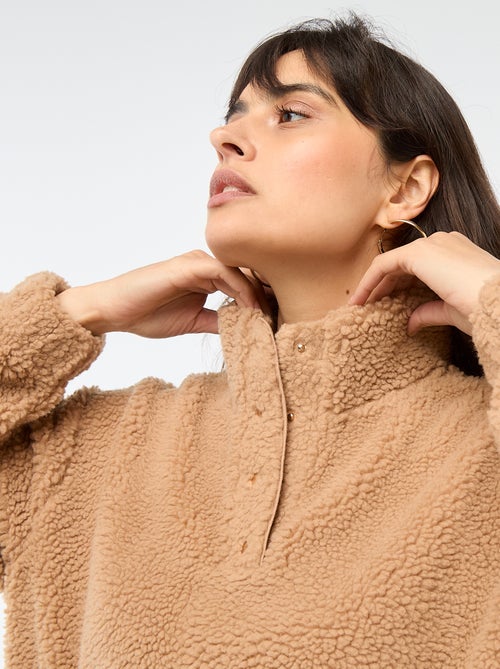 Felpa in maglia bouclé stampata - Kiabi