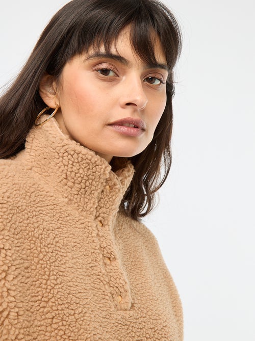 Felpa in maglia bouclé stampata - Kiabi