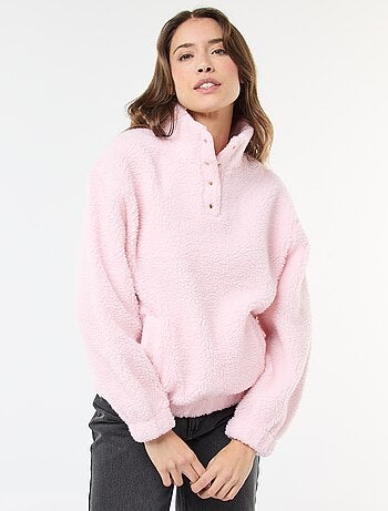 Felpa in maglia bouclé stampata