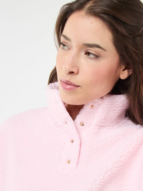 Felpa in maglia bouclé stampata - Kiabi