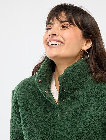 Felpa in maglia bouclé stampata