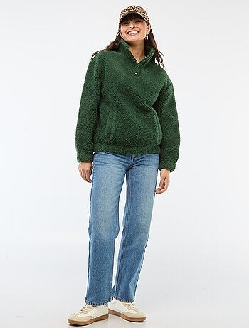 Felpa in maglia bouclé stampata