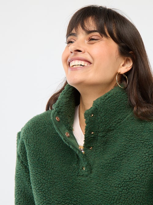 Felpa in maglia bouclé stampata - Kiabi